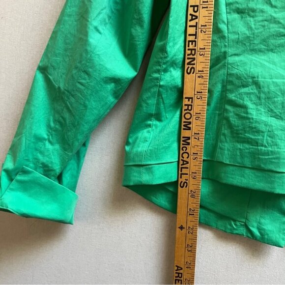 Riani green tailored lightweight cuffed sleeves cotton blazer jacket Sz 8 - Picture 12 of 12